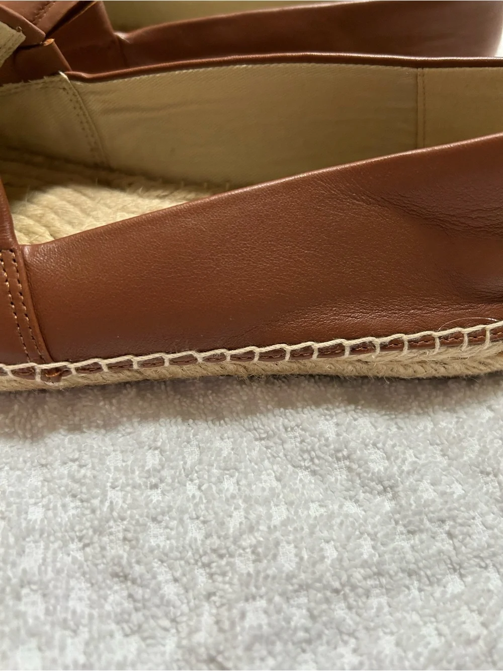 Michael Kors Cognac Leather MK Espadrille Flats